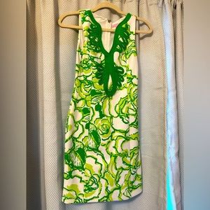 Lily Pulitzer Green and white shift dress